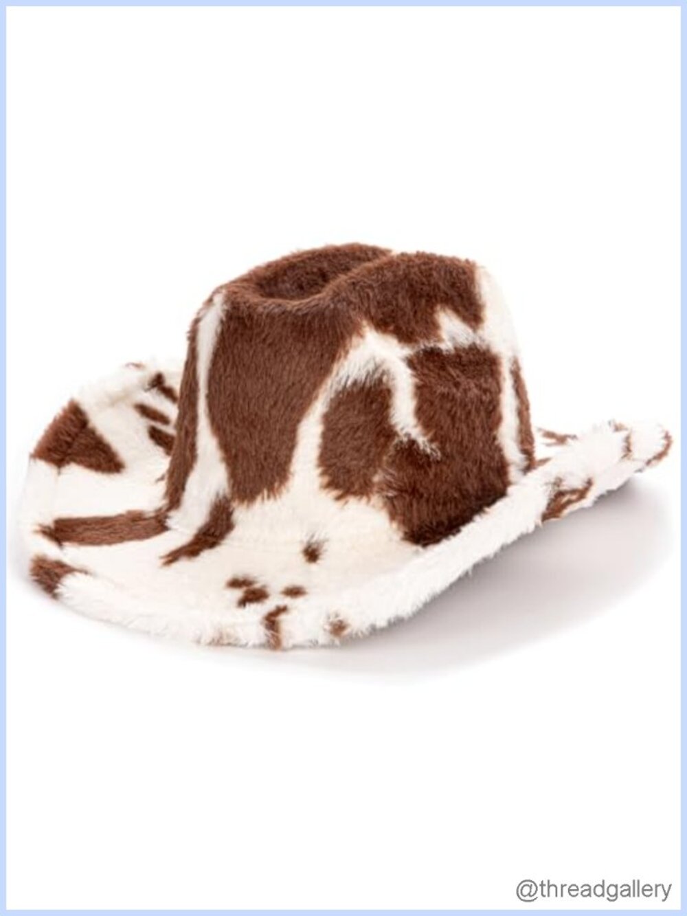 Fleece Cow Print Cowboy Hat Wide Brim Western Cowgirl Cap